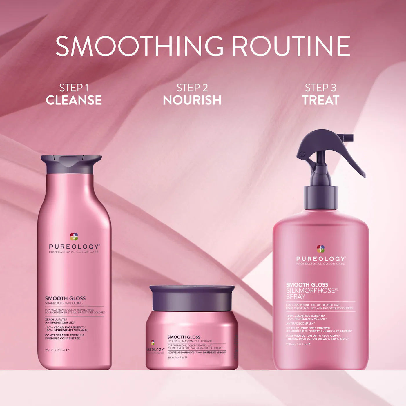 Pureology SMOOTH GLOSS SULFATE-FREE SHAMPOO FOR FRIZZY HAIR